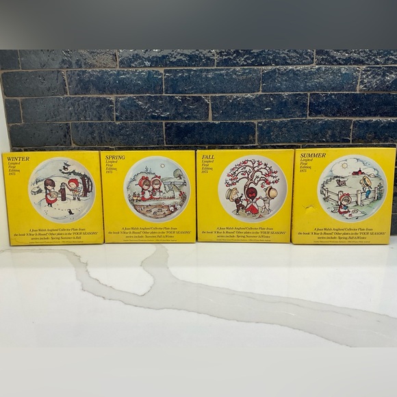 4 Seasons Limited 1st Edition Joan Walsh Anglund Collectors Plates - Picture 2 of 16